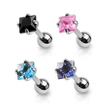 Square Tragus Cartilage Barbell